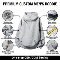 Sweat-shirt à capuche unisexe personnalisé avec logo, coupe ample et respirante, poches, style sportif, fermeture éclair quart de tour