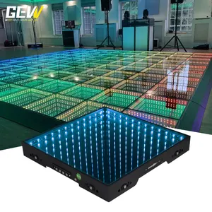 GEVV 무대 조명 도매 사용자 정의 바 파티 장비 램프 내장 배터리 마그네틱 휴대용 3D LED 댄스 플로어 dj 무대 조명
