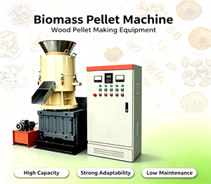 Machine à granulés de biomasse, équipement de briquetage de sciure de bois, haute capacité, faible entretien, armoire de commande - Product Image 1