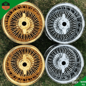 Jantes Dayton <span class=keywords><strong>Lowrider</strong></span> 13x7 Rev 100 à rayons croisés, entièrement dorées, 2 barres - Product Image 1
