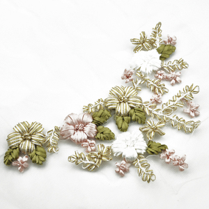 Parche <span class=keywords><strong>de</strong></span> costura <span class=keywords><strong>de</strong></span> flores 3D hecho a mano con apliques <span class=keywords><strong>de</strong></span> encaje bordado para jeans, parches <span class=keywords><strong>de</strong></span> cuentas para ropa - Product Image 5