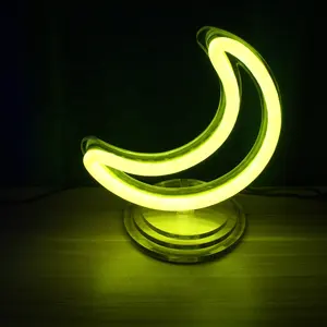 UK US hot wholesale wall mounted party decor letter custom flexible strip diy rgb led light up moon and cloud neon sign