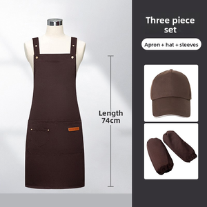 Conjunto de Tres Piezas de Gorro, Delantal y Protector de Mangas Personalizados para Cocina, Chef, Camarero, Camarera, Bartenders, Restaurante, Bar, Uniforme de Trabajo - Product Image 3