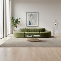 Canapé sectionnel en velours vert Heywood pour salon et mobilier de mariage