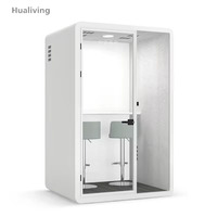 Cabine de travail insonorisée portable pour bureaux à aire ouverte et espaces commerciaux