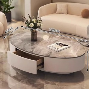 Filet de table basse ovale en ardoise à vent crème moderne rouge Design de luxe simple pour le salon pour les petits ménages - Product Image 5