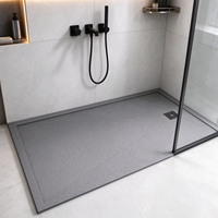 Receveur de douche en pierre frittée intégré avec pente intégrée, receveur de douche en pierre haute résistance pour villas et hôtels