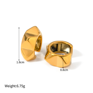 Boucles d'Oreilles en Acier Inoxydable pour <span class=keywords><strong>Femme</strong></span>, Bijouterie Plaqué Or, Tendance - Product Image 6
