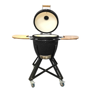Barbecue Kamado en céramique noire robuste <span class=keywords><strong>de</strong></span> 19 pouces avec rôtissoire, grand fumoir à charbon <span class=keywords><strong>de</strong></span> bois pour la cuisson en extérieur - Product Image 2
