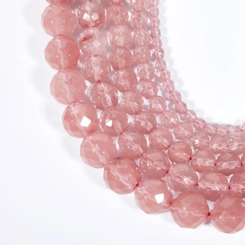 Wholesale Cheap Optimizing Watermelon Red Cut Dried Beads Natural Stone Loose Beads in Stock