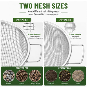 Galvanized <b>Wire</b> <b>Mesh</b> Strainer Round Colander with Handles for Kitchen Use - Product Image 3