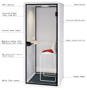 Cabina Acústica Moderna y Ecológica, Diseño Modular y Móvil, Puerta de Cierre <span class=keywords><strong>Suave</strong></span>, Insonorizada, <span class=keywords><strong>para</strong></span> Reuniones, Instrumentos Musicales y Descanso - Product Image 5