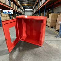 Armoire pour enrouleur de tuyau d'incendie Jinkai avec fenêtre en verre, construction en acier doux flexible, revêtement en poudre, personnalisable pour utilisation avec une borne d'incendie