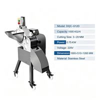 DQC-612D Hoge Snelheid Groente- en Fruit Snijmachine 304 RVS Snijder voor Centrale Keuken Voedselverwerkingsbedrijf