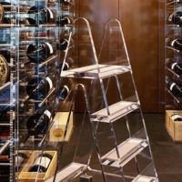 Meubles de présentation de vin en acrylique et acier inoxydable sur mesure, pour sol et plafond, étagère murale pour bar à domicile, salle à manger, salon