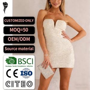 Vestido Ajustado Personalizado de Boutique, Nuevo Vestido de Lentejuelas Elegante y Sexy sin Mangas para Mujer - Product Image 1