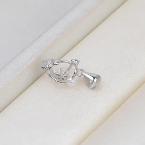 Pendentif en argent S925, signe du zodiaque cochon, avec 7-8 perles embryon de cheveux, accessoires de bijoux DIY, plateau semi-fini 2052 - Product Image 4