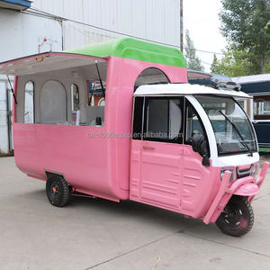 Camion de nourriture électrique rose à 3 roues, chariot mobile pour boissons, camion de café de rue à vendre, tricycle électrique pour la vente de nourriture - Product Image 3