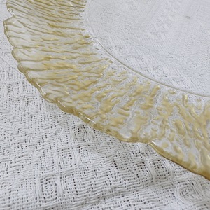 Nouvelle décoration de Noël et de mariages Vintage Round Design Gold Edge Reef en plastique Hot Gold Plate Eco-Friendly - Product Image 5