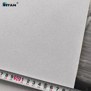 Panneau plafond suspendu PVC tấm thạch cao 975 baldosa de yeso vinil dalle Faux plafond Noir Vinyl tráng thạch cao gạch Trần - Product Image 3