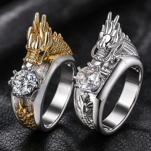 Anello a Tre Toni con Drago per Uomo, Gioiello Creativo e alla Moda - Product Image 5
