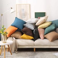 Offre Spéciale personnalisé confortable couleur unie velours côtelé coussin respirant Simple maison chaise jeter oreiller Style moderne pour salon