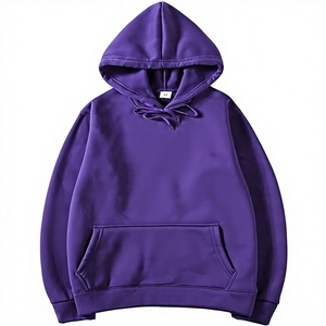 เสื้อฮู้ดโอเวอร์ไซส์ผู้ชาย สีพื้น มีกระเป๋า ผ้าถักลำลอง แขนยาว ผ้าฟลีซ 100% ผ้าฝ้าย สำหรับใส่ในฤดูใบไม้ร่วง - Product Image 5