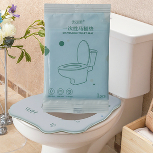 Confezione da 10 Copriwater Monouso Ecologici a 3 Strati Impermeabili Blu in PE e Polpa di Legno, Confezionati Singolarmente, Stile Portatile - Product Image 1