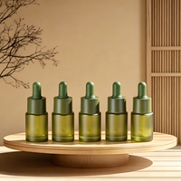 Flacon compte-gouttes en verre dépoli vert 15ML 30ML, flacon de recharge pour huiles essentielles et essences