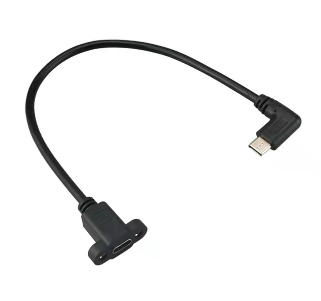 0.3m Right Angle USB-C Extension Cable, Type-C Male to Female Extension Cable