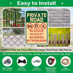 Segnale di Accesso Limitato per Strade Private, Avviso di Divieto di Parcheggio e di Intrusione per Ingresso Carrabile - Product Image 4
