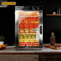RVS 18 Schalen 1100W 30-90°C Digitale Besturing 48H Timer Commerciële Huishoudelijke Fruit Groente Vis Vlees Dehydrator Droogapparaat