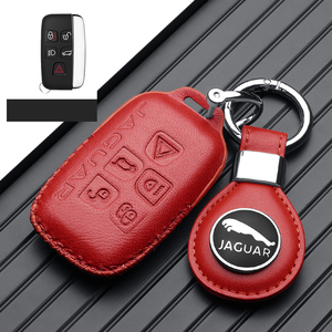Étui de protection pour clé de voiture en cuir véritable pour <span class=keywords><strong>JAGUAR</strong></span> XEL XFL F-PACE E-PACE Porte-clés Porte-clés Sac - Product Image 6