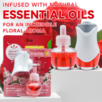Kit de démarrage désodorisant à la lavande diffuseur d'aromathérapie à l'huile parfumée pour salle de bain ou bureau 1 réchauffeur et 1 recharge