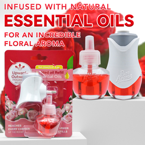 Lavender Air Freshener Starter Kit Plug-in Scented <strong>Oil</strong> Aromatherapy <strong>Diffuser</strong> for Bathroom or Office 1 Warmer and 1 <strong>Refill</strong> - Product Image 3
