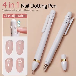 ปากกาแต่งเล็บ 1 ชิ้น 4 in 1 อุปกรณ์แต่งเล็บแบบจุด สำหรับวาดลาย ตกแต่งเล็บ ใช้ในบ้านหรือร้านทำเล็บ เก็บเพชรตกแต่งเล็บ - Product Image 2