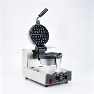 เครื่องทำวาฟเฟิลไฟฟ้าแบบหมุนได้ ตะแกรงสแตนเลส เครื่องทำวาฟเฟิลหัวเดียว เครื่องทำวาฟเฟิลทรงกลม - Product Image 1