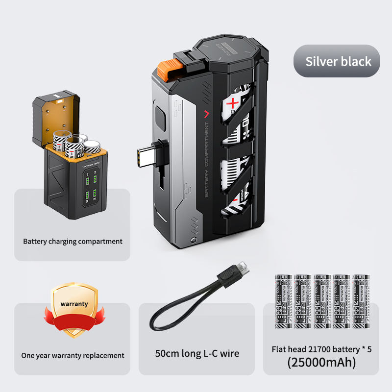 25,000mah avec la boîte de chargeur de batterie et 5pcs 5000mahbattery