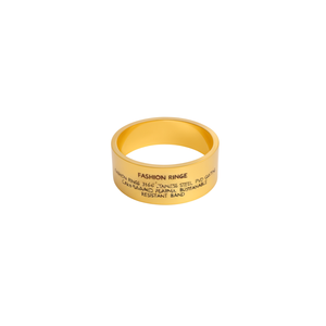แหวนแฟชั่น สแตนเลสสตีล 316L ชุบทอง PVD ทนทาน แหวนวงเรียบ - Product Image 2
