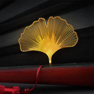 Benutzer definierte goldene hohle Lotus Blätter Tiefdruck Druck Metall Lesezeichen mit Quaste Schule Geschenk - Product Image 4