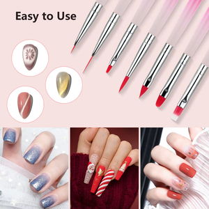 Lot de 7 pinceaux à <span class=keywords><strong>ongles</strong></span> multifonctionnels en acrylique dégradé pour le nail art et le gel, outils de dessin pour <span class=keywords><strong>ongles</strong></span>, fournisseur en gros - Product Image 3