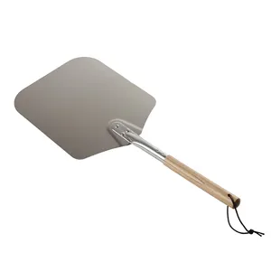 High Quality 12-Inch Aluminum Pizza Spade with Eco-Friendly Wooden Handle