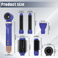 Fer à boucler électrique 5 en 1 pour cheveux afro crépus, ionique négatif, 3 réglages de température, affichage LED, chauffage MCH, usage domestique et VR