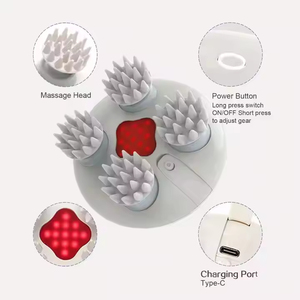 Masajeador eléctrico doméstico para el cuero cabelludo con garras, resistente al agua IPX7, material ABS+silicona, temporizador de 10 minutos, Tipo-C - Product Image 5