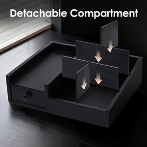 Organisateur de Cologne en Bois Noir pour Hommes, Grande Capacité, avec Tiroir, Décoration de Chambre Masculine, Support de Rangement pour Salle de Bain - Product Image 5