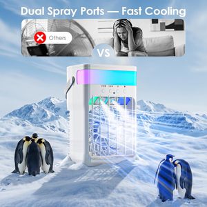 Climatiseur portable Poweel, réservoir d'eau de 1600 ml, 3 vitesses de ventilation, 3 minuteries, refroidissement rapide, modèle blanc ZF06 - Product Image 2