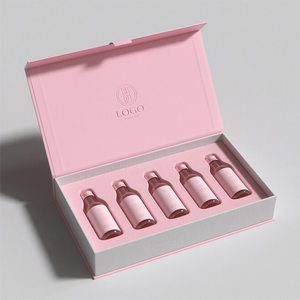 Logo personnalisé avec revêtement UV Design Ensemble cadeau de luxe pour les soins de la peau à base d'huile d'<span class=keywords><strong>essence</strong></span> Boîte cadeau magnétique avec emballage en papier à rabat avec insert en mousse - Product Image 3