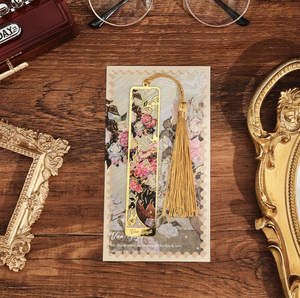 Segnalibro in metallo sottile e antiruggine, stampa con motivo a pittura a olio e nappa, segnalibro riutilizzabile per libri, diari e regali - Product Image 3