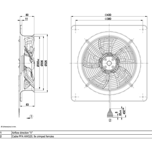 พัดลมแกน ebmpapst รุ่น W4D300-DT04-09 ขนาด 300 มม. 65 วัตต์ 230 โวลต์ AC พัดลมไฟฟ้า พัดลมปรับอากาศ พัดลมระบายความร้อนแบบแกน พัดลมสำหรับเครื่องทำความเย็น - Product Image 3