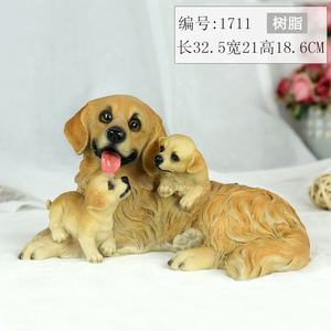 مصنع مخصص الراتنج ديكور الكلب في الهواء الطلق محاكاة واقعية النحت الذهبي لابرادور تمثال كلب صغير تمثال الحيوانات الأليفة عشاق النحت - Product Image 5